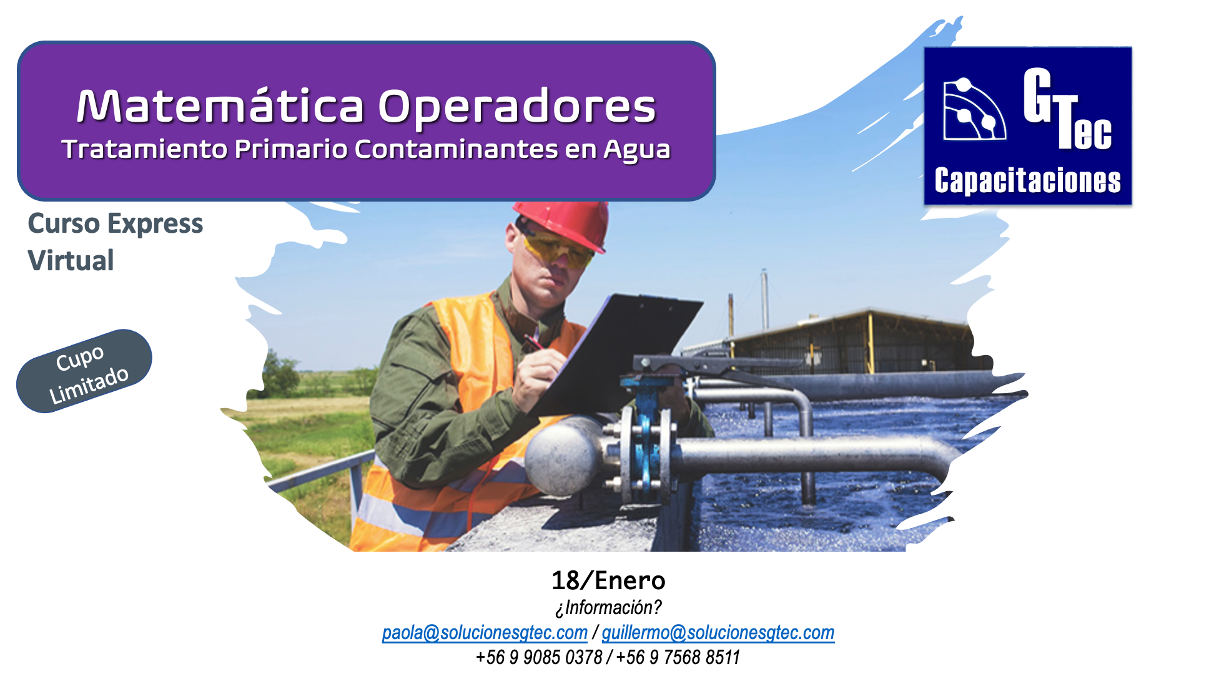 Matemática Operadores Tratamiento Primario Contaminantes en Agua